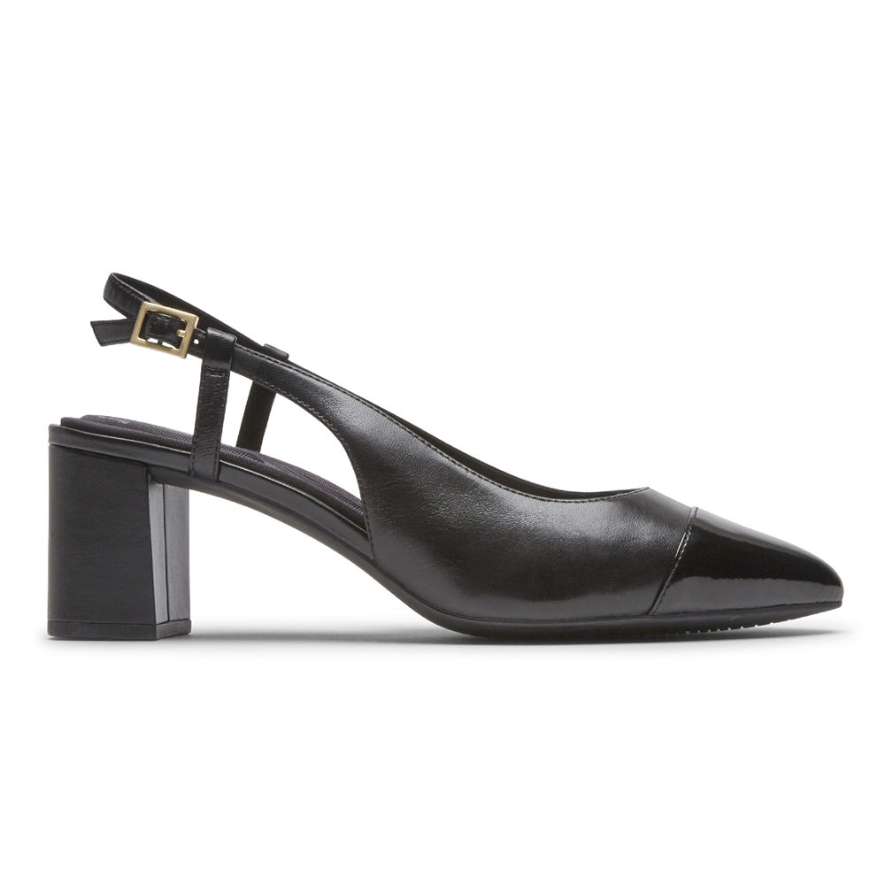 Slingback Rockport Mujer Mexico - Total Motion Salima Posted Negros - AIUTX8231